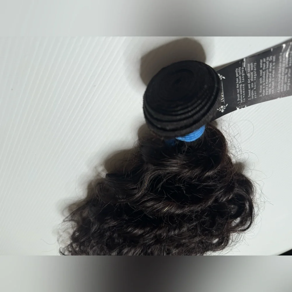 24” Deep Wave Human hair Extensions Natural Black Bundle